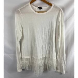 clu usa ruffle bottom long sleeve top Medium